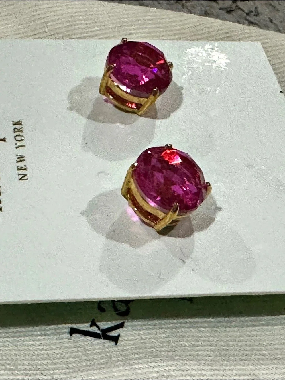 Kate Spade New York That Sparkle Round Stud Earrings Pink & Gold NWT